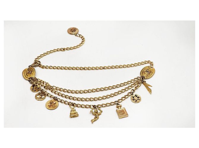 Cambon Collar cinturón de cadena de accesorios icónicos de Chanel CC Coco Paris (raro) Gold hardware - vista 4
