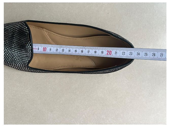 Pantofole Chatelles in camoscio nero e argento 37 - vista 11