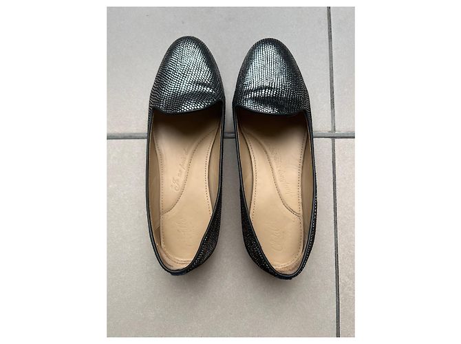 Pantofole Chatelles in camoscio nero e argento 37 - vista 2