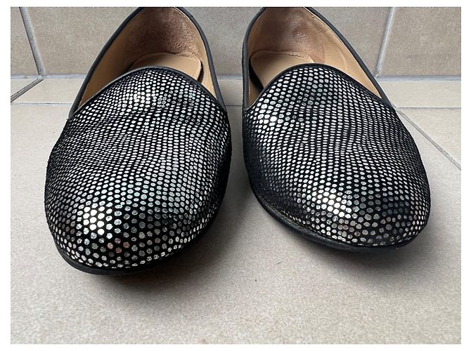 Pantofole Chatelles in camoscio nero e argento 37 - vista 5