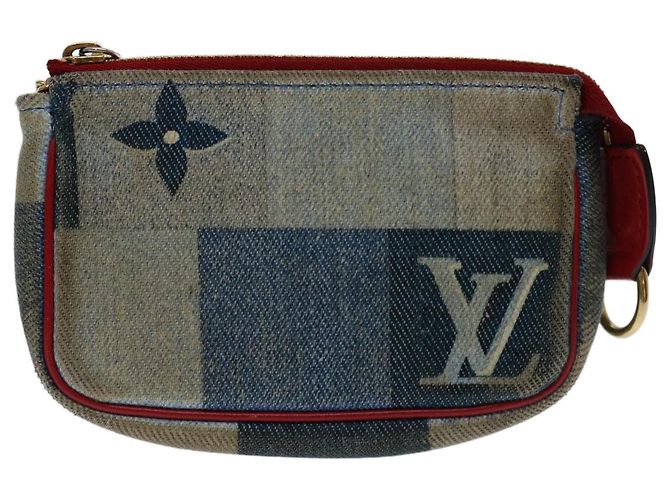 LOUIS VUITTON Monogram Denim Mini Pochette Accesorios Azul M68760 LV Auth 69550 - vista 13