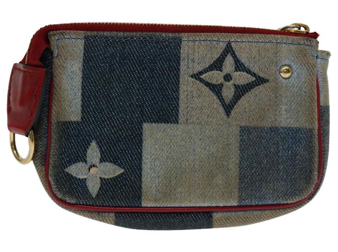 LOUIS VUITTON Monogram Denim Mini Pochette Accesorios Azul M68760 LV Auth 69550 - vista 2