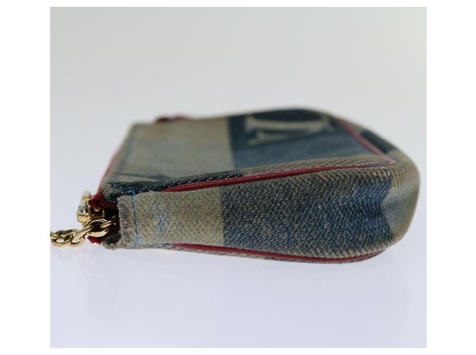 LOUIS VUITTON Monogram Denim Mini Pochette Accesorios Azul M68760 LV Auth 69550 - vista 3