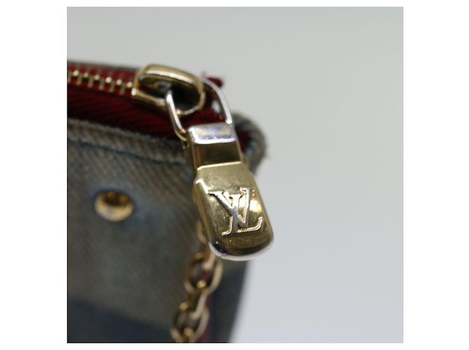 LOUIS VUITTON Monogram Denim Mini Pochette Accesorios Azul M68760 LV Auth 69550 - vista 9