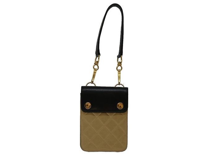 CHANEL Borsa a mano Matelasse Pelle Beige CC Auth 68905UN - vista 13