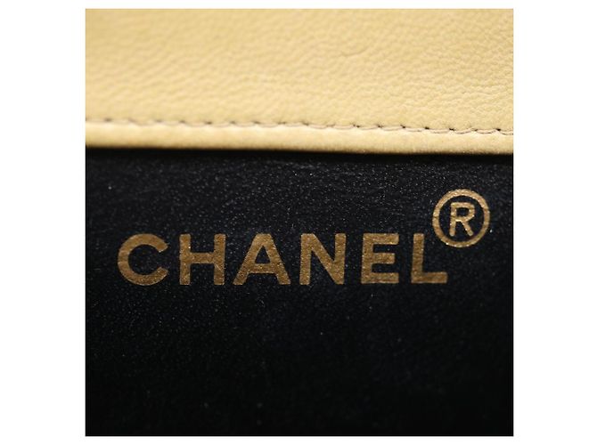 CHANEL Borsa a mano Matelasse Pelle Beige CC Auth 68905UN - vista 17