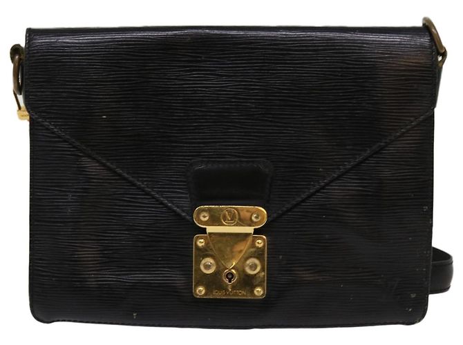 LOUIS VUITTON Pochette Epi Biface Nera M52322 LV Auth em5968 Nero - vista 13
