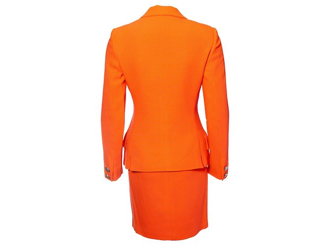 Autre Marque Gianni Versace Couture, Orangefarbener Blazer und Rock - Ansicht 2