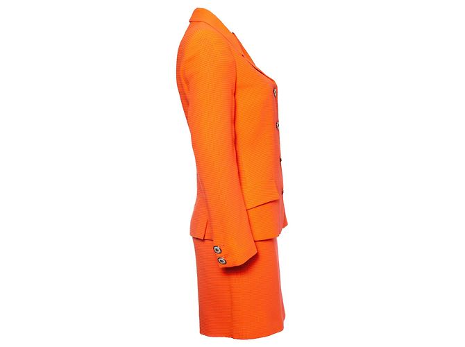 Autre Marque Gianni Versace Couture, Orangefarbener Blazer und Rock - Ansicht 3