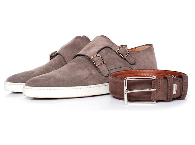 Santoni, gefütterter Monkstrap-Sneaker Braun - Ansicht 9