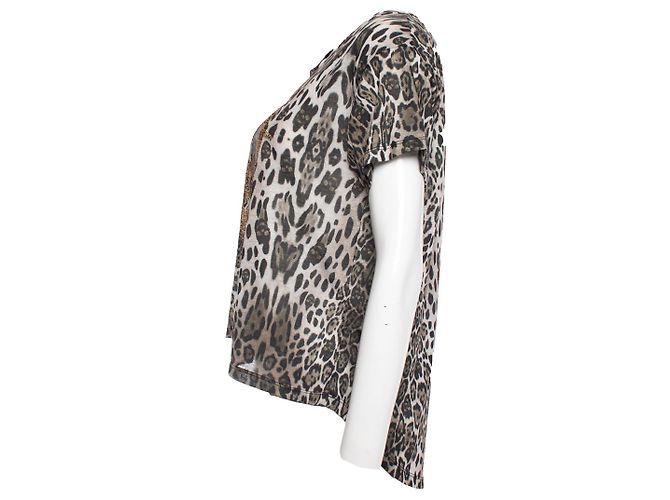 Philipp Plein, Camiseta con estampado de leopardo Castaño Multicolor - vista 3