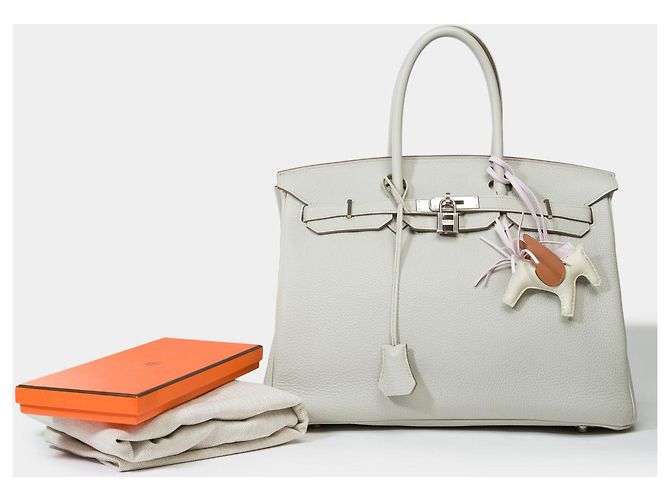 Hermès Sac HERMES Birkin 35 en Cuir Gris - 101806 - vue 2