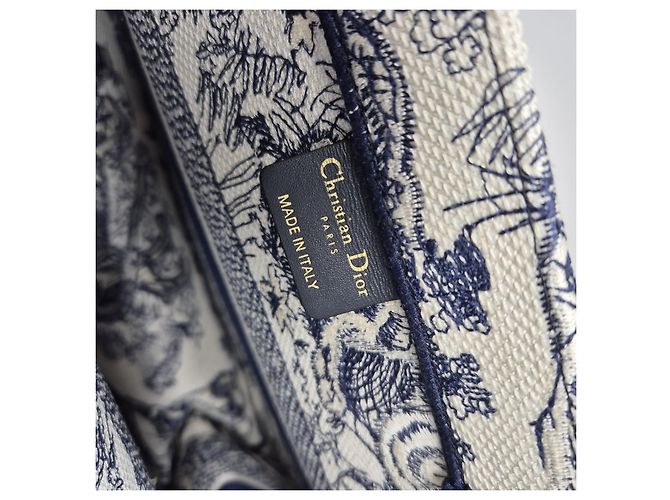 Borsa Christian Dior Book Tote Media in tessuto - vista 4