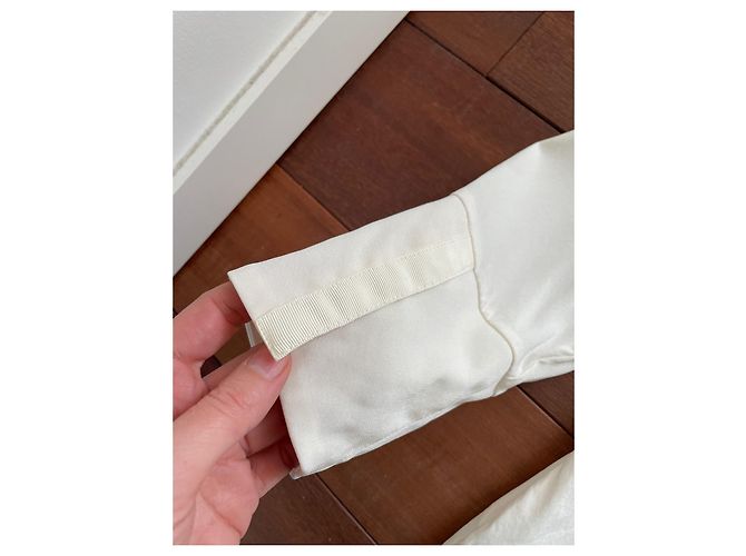 Cartier Seidenbluse in Eggshell Aus weiß - Ansicht 6