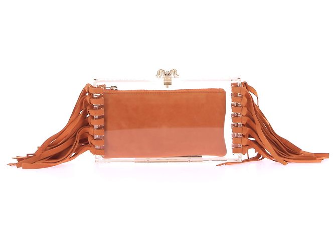 Charlotte Olympia clutch bags T.  Leather Orange - view 2