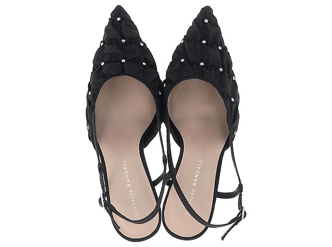 Décolleté slingback trapuntate impreziosite da cristalli Loeffler Randall Athea in raso nero - vista 4