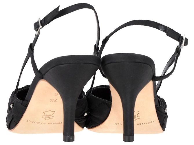 Décolleté slingback trapuntate impreziosite da cristalli Loeffler Randall Athea in raso nero - vista 5