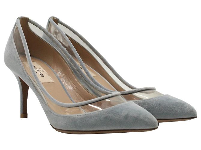 Valentino Garavani Valentino Celeste Pumps aus hellblauem Samt - Ansicht 4