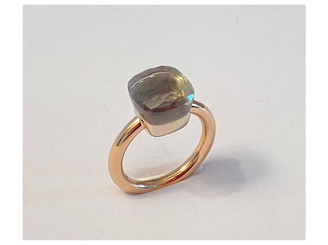 Anello Pomellato Nudo Classic oro rosa e prasiolite verde oliva - vista 3