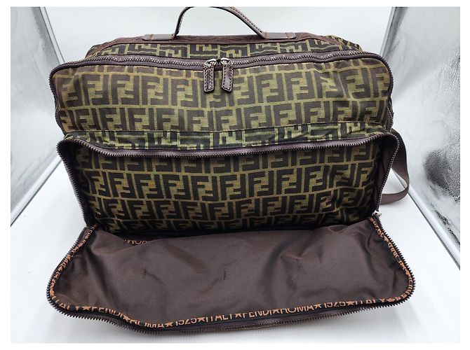 Fendi Zucchino Duffel Reise Boston Tasche Braun - Ansicht 10