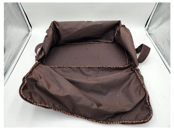 Fendi Zucchino Duffel Reise Boston Tasche Braun - Ansicht 11