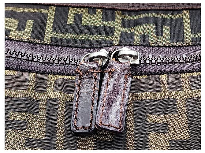 Fendi Zucchino Duffel Reise Boston Tasche Braun - Ansicht 14