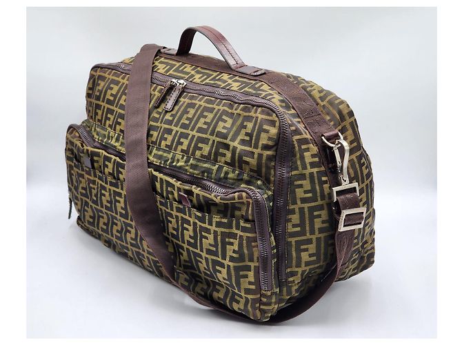 Fendi Zucchino Duffel Reise Boston Tasche Braun - Ansicht 2