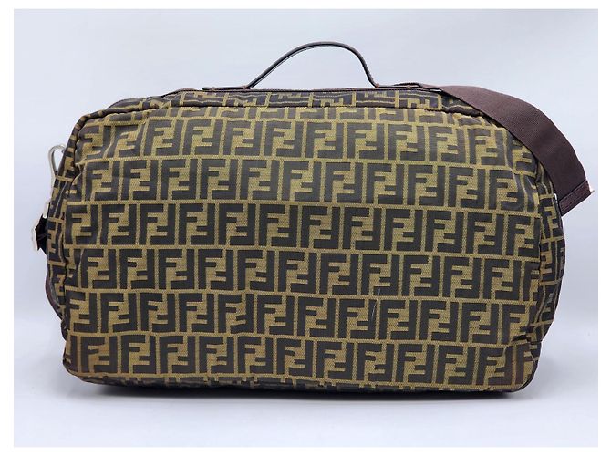 Fendi Zucchino Duffel Reise Boston Tasche Braun - Ansicht 3