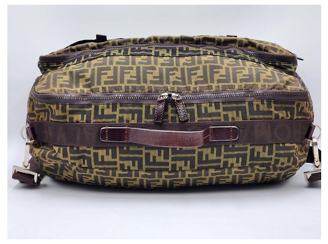 Fendi Zucchino Duffel Reise Boston Tasche Braun - Ansicht 4
