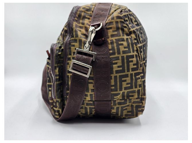 Fendi Zucchino Duffel Reise Boston Tasche Braun - Ansicht 5