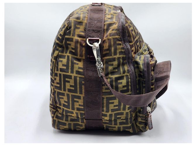 Fendi Zucchino Duffel Reise Boston Tasche Braun - Ansicht 6