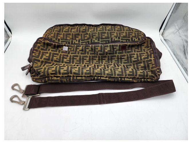 Fendi Zucchino Duffel Reise Boston Tasche Braun - Ansicht 7