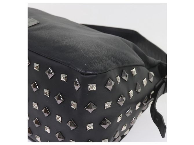MCM Vicetos Borsa a tracolla con logo e borchie in pelle PVC Nera Auth fm2976 Nero - vista 10