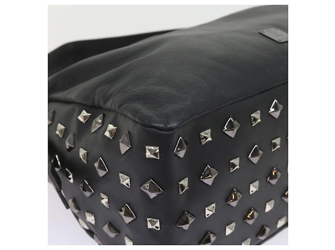 MCM Vicetos Borsa a tracolla con logo e borchie in pelle PVC Nera Auth fm2976 Nero - vista 11