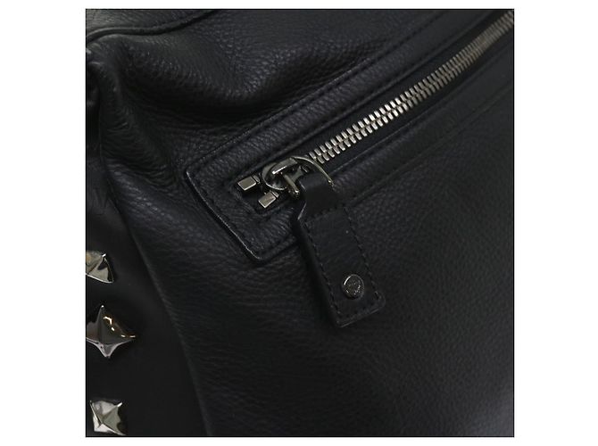 MCM Vicetos Borsa a tracolla con logo e borchie in pelle PVC Nera Auth fm2976 Nero - vista 14