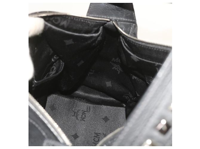 MCM Vicetos Borsa a tracolla con logo e borchie in pelle PVC Nera Auth fm2976 Nero - vista 18