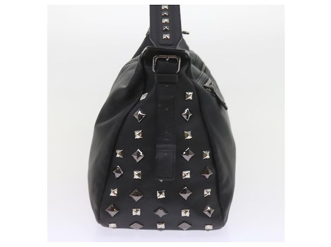 MCM Vicetos Borsa a tracolla con logo e borchie in pelle PVC Nera Auth fm2976 Nero - vista 4