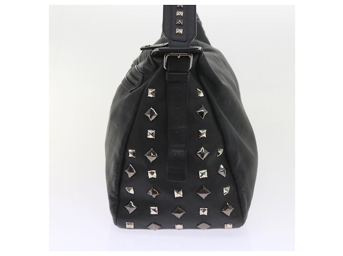 MCM Vicetos Borsa a tracolla con logo e borchie in pelle PVC Nera Auth fm2976 Nero - vista 5