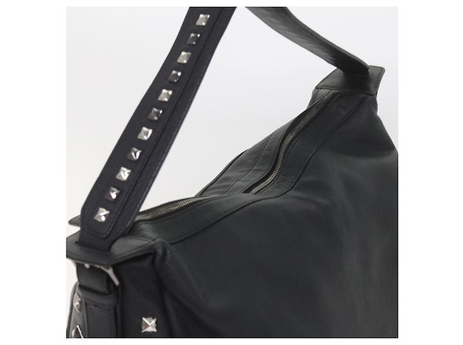 MCM Vicetos Borsa a tracolla con logo e borchie in pelle PVC Nera Auth fm2976 Nero - vista 6