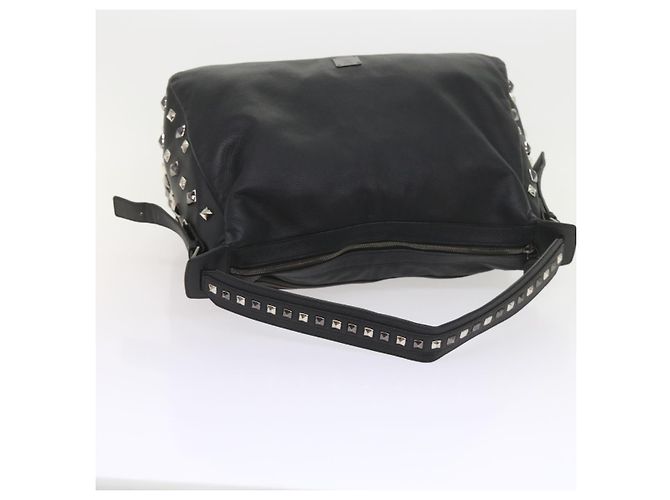 MCM Vicetos Borsa a tracolla con logo e borchie in pelle PVC Nera Auth fm2976 Nero - vista 7