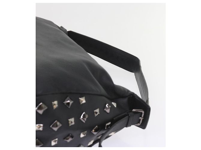 MCM Vicetos Borsa a tracolla con logo e borchie in pelle PVC Nera Auth fm2976 Nero - vista 8