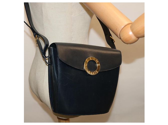 Céline CELINE Borsa a spalla Pelle Navy Auth ep3396 Blu navy - vista 23