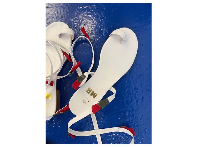 Sandali Jil Sander MR Rose Tie in pelle bianca Bianco - vista 4