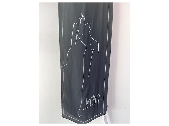 Céline Sciarpa di seta con disegno a tratteggio Lady Nero - vista 2