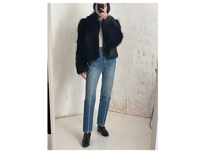 Abrigo de piel de zorro de Jil Sander Negro - vista 3