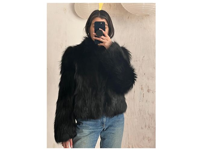 Abrigo de piel de zorro de Jil Sander Negro - vista 5