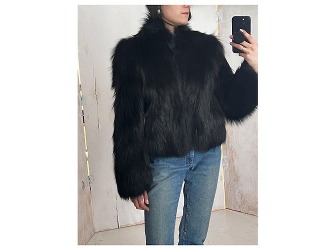 Abrigo de piel de zorro de Jil Sander Negro - vista 6