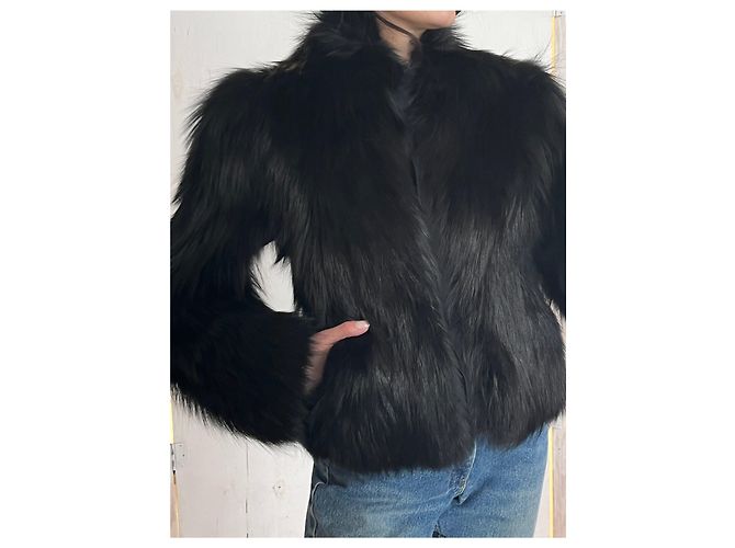 Abrigo de piel de zorro de Jil Sander Negro - vista 7