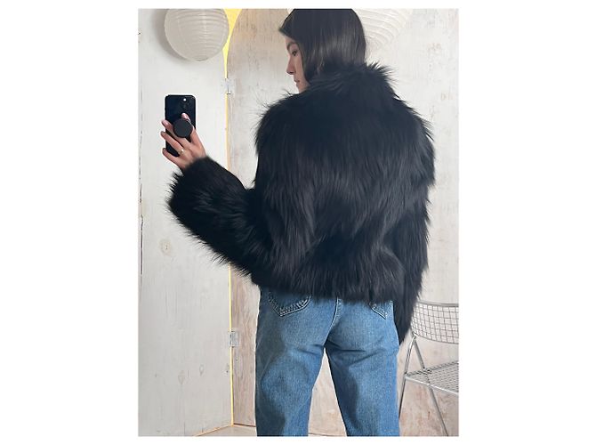 Abrigo de piel de zorro de Jil Sander Negro - vista 8