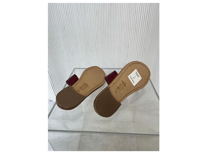 Jil Sander Sandalo Le Tre Sarte finto Snake bordeaux - vista 4